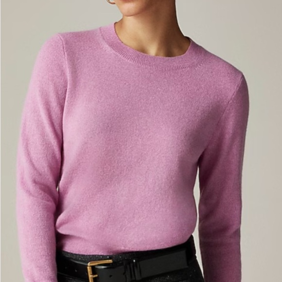 J Crew Cashmere Shrunken Crewneck Sweater L, Heather Petunia - Picture 11 of 11